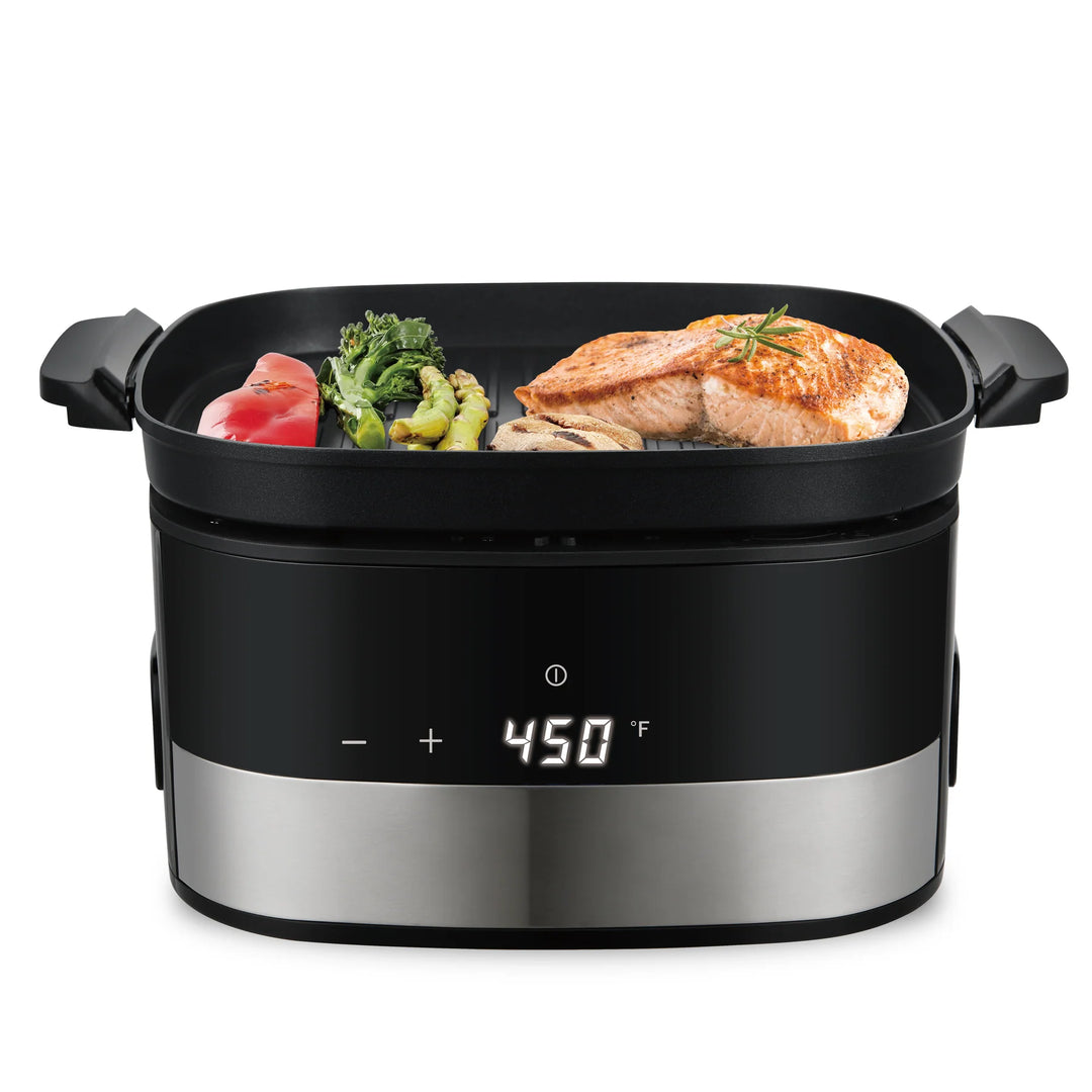 Salton Flip & Cook 3-in-1 5.8 QT Air Fryer, Grill, & Dehydrator