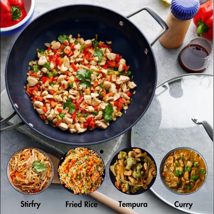 Blu. Cookware 12.6” Wok with Lid