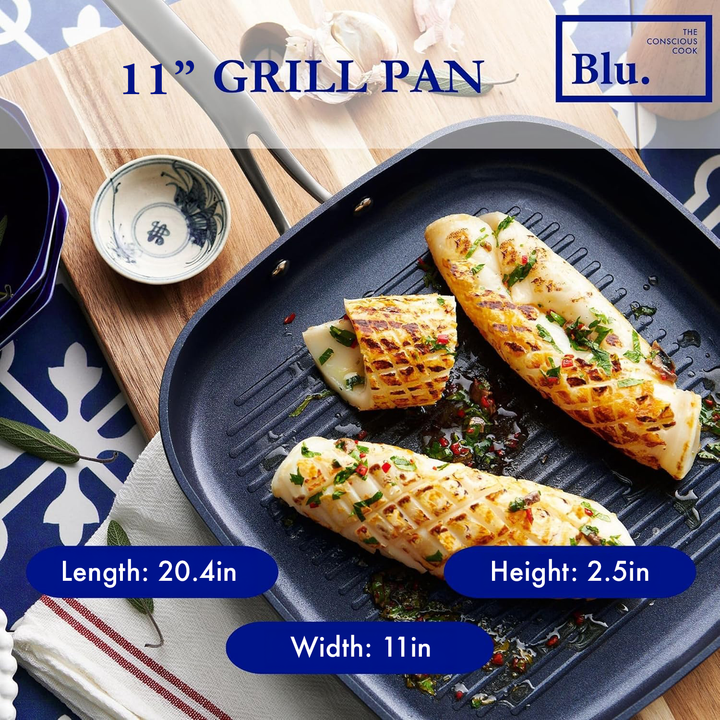 Blu. Cookware 11” Nonstick Grill Pan