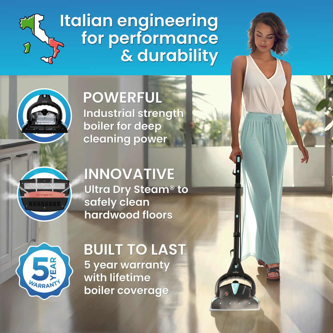 Euroflex Vapour Pro 20-Piece All-in-One Steam Mop with Built-In Portable Steam Cleaner