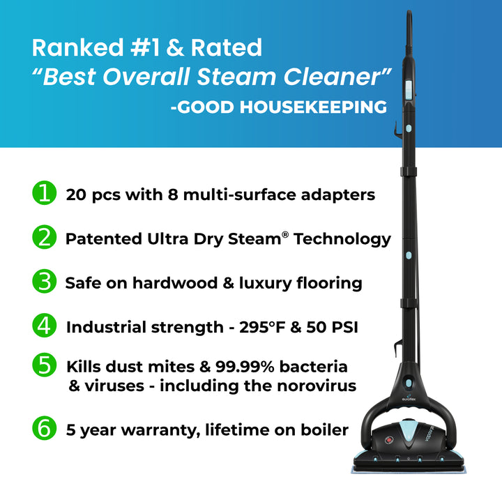 Euroflex Vapour Pro 20-Piece All-in-One Steam Mop with Built-In Portable Steam Cleaner