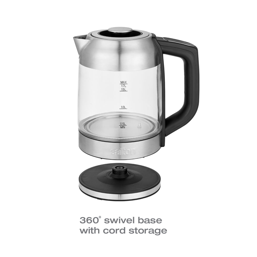 Salton Cordless Electric Glass Variable Temperature Control Kettle