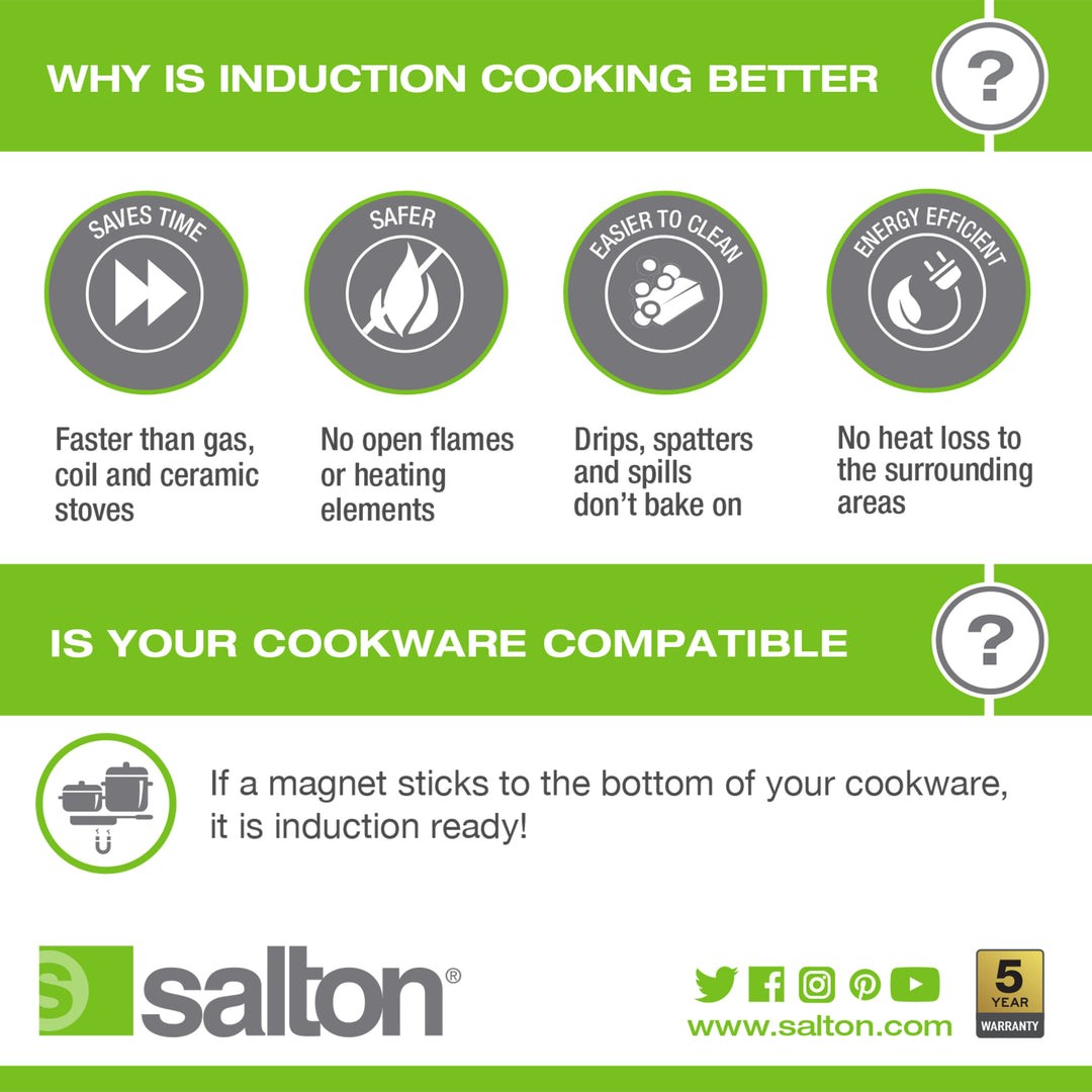 Salton Portable Induction Cooktop (Energy Efficient)