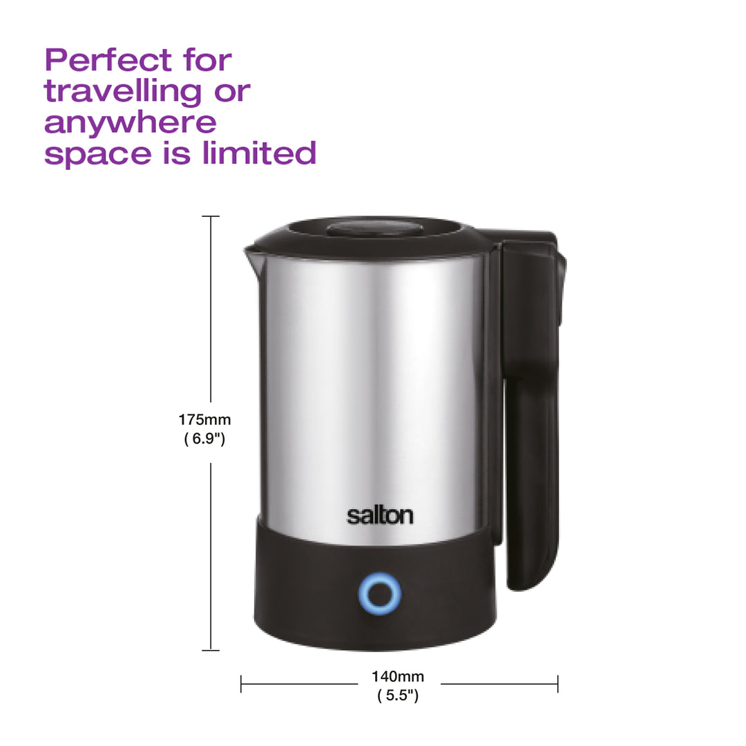 Salton Stainless Steel Travel Kettle (600 ml)