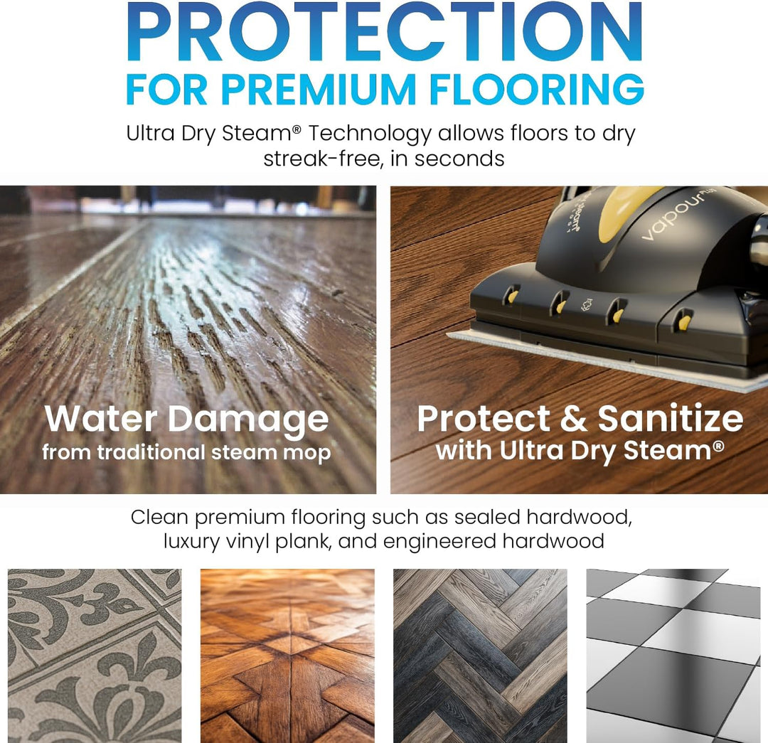 Euroflex Vapour Plus 18-Piece Steam Mop with Precision Floor Care Kit
