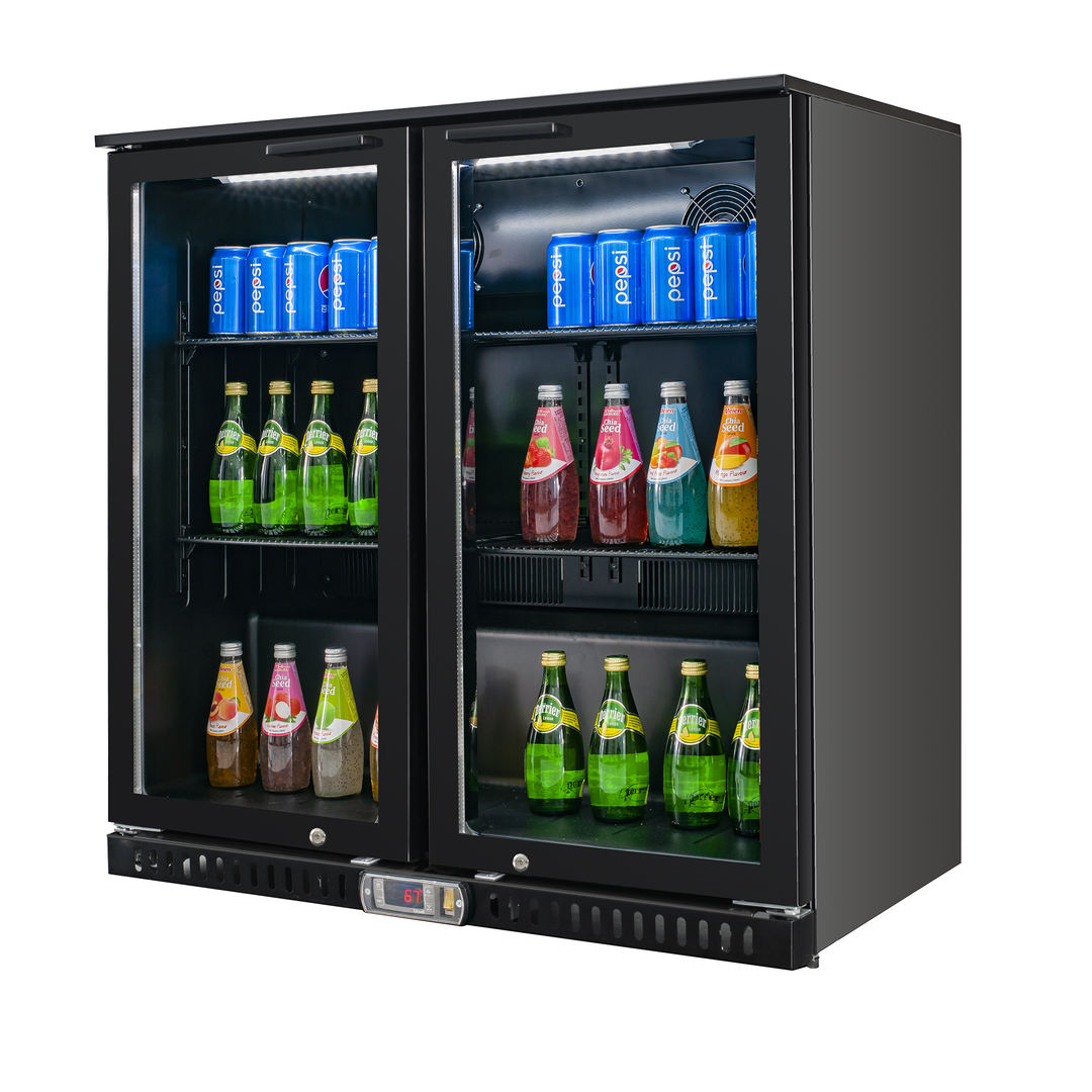 VITLIFE Back Bar Cooler with 2 Glass Doors