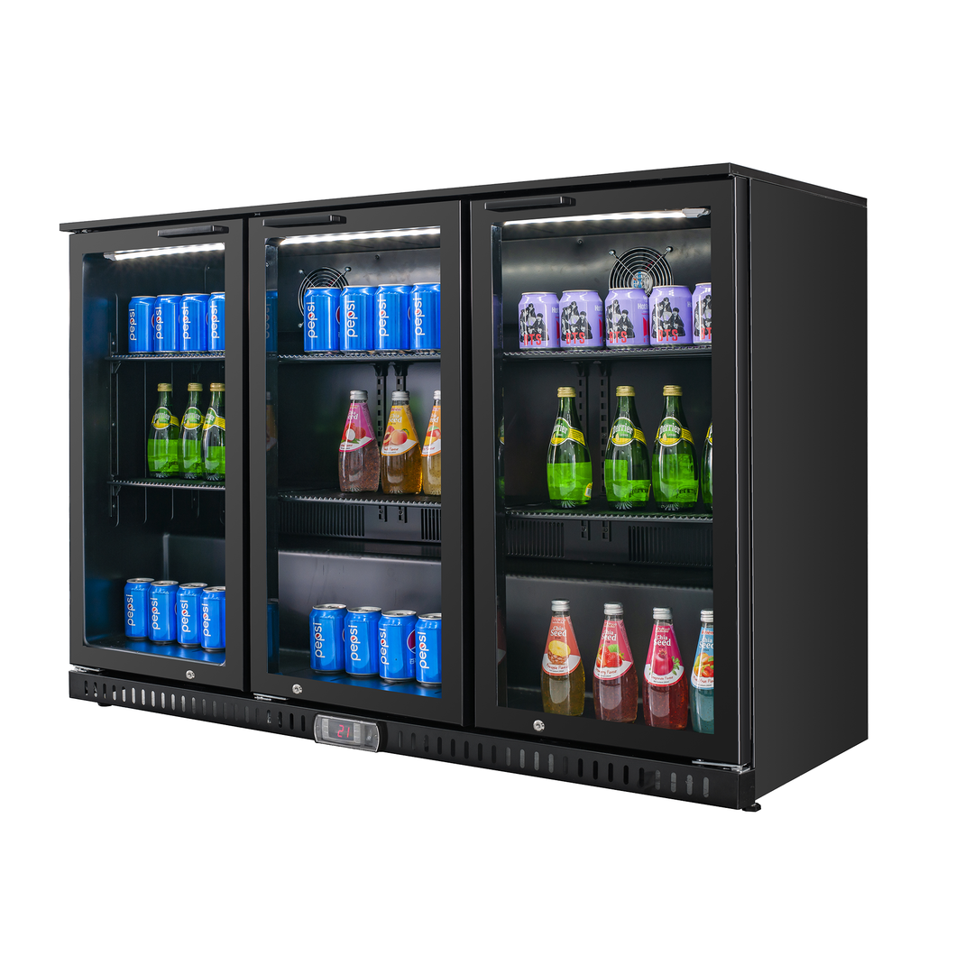 VITLIFE Back Bar Cooler with 3 Glass Doors