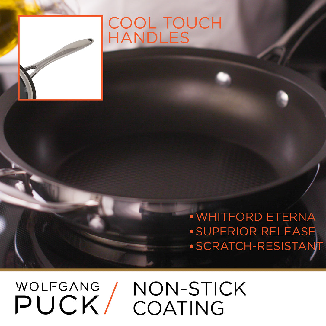 Wolfgang Puck 3-Piece Stainless Steel Skillet Set