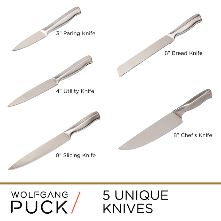 Wolfgang Puck 6-Piece Knife Set with Knife Block